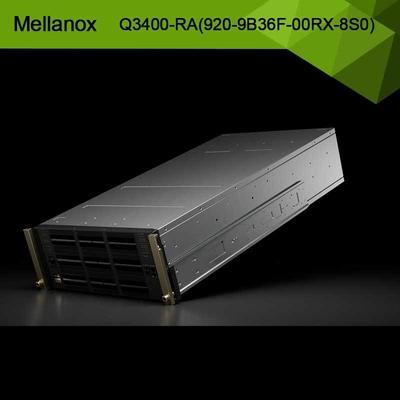 Κβαντικό-3 βασισμένος XDR Infiniband Switch Q3400-RA 920-9B36F-00RX-8S0 4U 144 θύρες XDR πάνω από 72 κλουβιά OSFP 8 πηγές ρεύματος