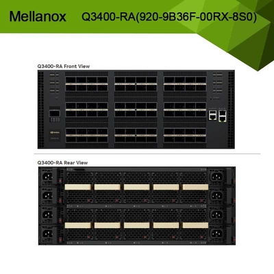 Κβαντικό-3 βασισμένος XDR Infiniband Switch Q3400-RA 920-9B36F-00RX-8S0 4U 144 θύρες XDR πάνω από 72 κλουβιά OSFP 8 πηγές ρεύματος