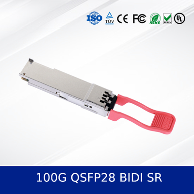 Μονάδα πομποδέκτη οπτικών ινών 100G QSFP28 BIDI SR Υψηλής πυκνότητας, χαμηλής κατανάλωσης, σχεδιασμός διπλού μήκους κύματος