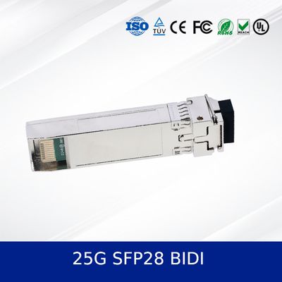 25G SFP28 BIDI 10KM Διπλή CDR Οπτική Μονάδα Πληροφορητή Βιομηχανική Temp, Υποστήριξη DDM