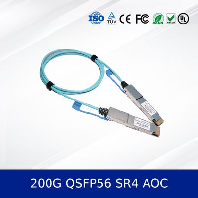 Οπτική μονάδα δέκτη 200G QSFP56 SR4 AOC 3m καλώδιο για 200G Ethernet OM4 MMF, χαμηλής ισχύος, CMIS συμβατό