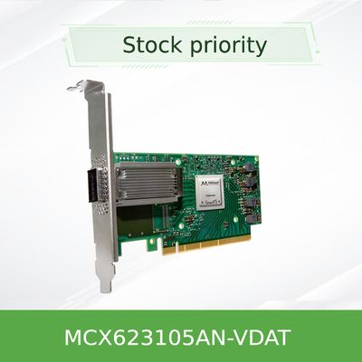 ConnectX-6 διπλός λιμένας QSFP56 καρτών mcx623105an-VDAT 100GbE δικτύων Mellanox διεπαφών DX EN