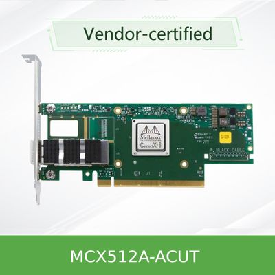 Κάρτα mcx512a-ACUT καρτών X8 PCIE Ethernet δικτύων SFP28 10GbE/25GbE Mellanox