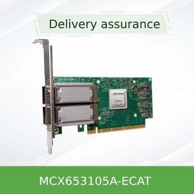 ConnectX 6 Δύο πόρτες Διορθωτής Κάρτας Mellanox Υποστήριξη 100Gb/S MCX653105A-ECAT
