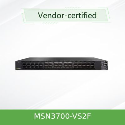 Το ράφι διακοπτών SN3000 1U δικτύων MSN3700-VS2F 200GbE Mellanox τοποθετεί
