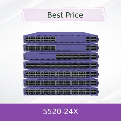 Διακόπτης Extreme Network 24 θυρών, τοποθετημένος σε rack, μοντέλο 5520-24X