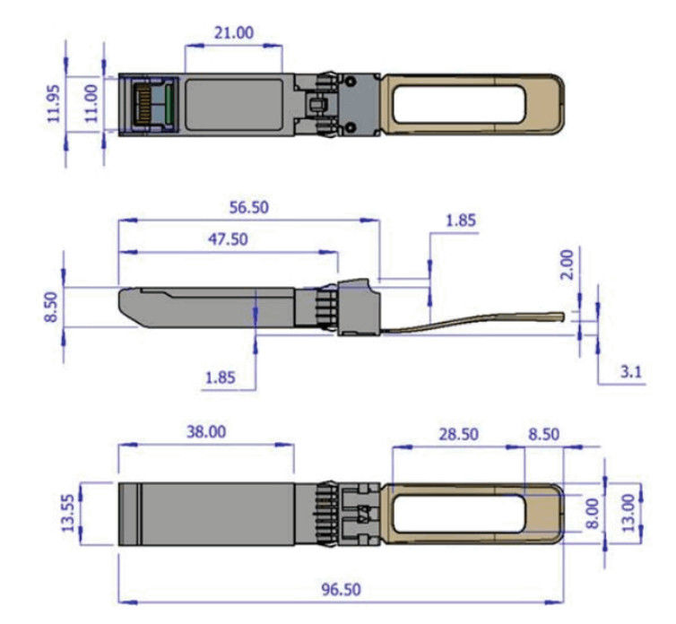 οπτικός πομποδέκτης QSFP+ 850nm MMA1B00-B150D MPO SR4 40GbE DDMI Mellanox μέχρι 150m