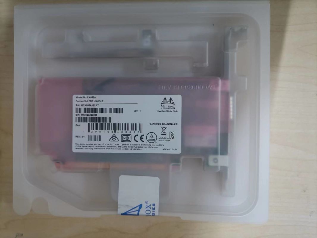 Κάρτα mcx555a-ECAT connectX-5 EDR 100GbE προσαρμοστών καρτών VPI Mellanox 100gbe Nic δικτύων Mellanox