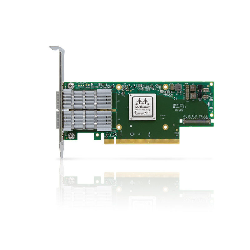 Διπλός προσαρμοστής mcx653106a-HDAT ConnectX 6 QSFP56 καρτών VPI δικτύων Ethernet HDR 200GbE Mellanox λιμένων