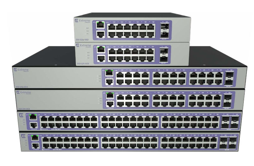 Ακραίος διακόπτης 24T GE2 στρώμα 3 λιμένων Gigabit 38.7Mpps 24 ή 48 δικτύων AVB 210 σειρών