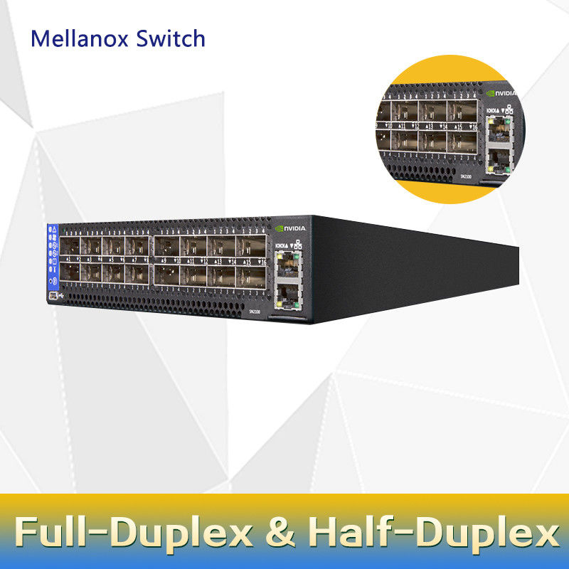 2 σύντομος διακόπτης MSN2100-CB2F 100GbE 1U 16 λιμένες 2 εναλλασσόμενο ρεύμα PSUs X86 Mellanox SN2000 βάθους πυρήνων QSFP28