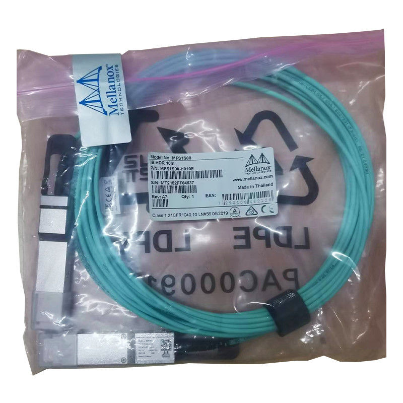Καλώδιο 200GbE MFS1S50-H010V Aoc σε 2x100GbE QSFP56 στο καλώδιο 2xQSFP56 MMF Mellanox AOC