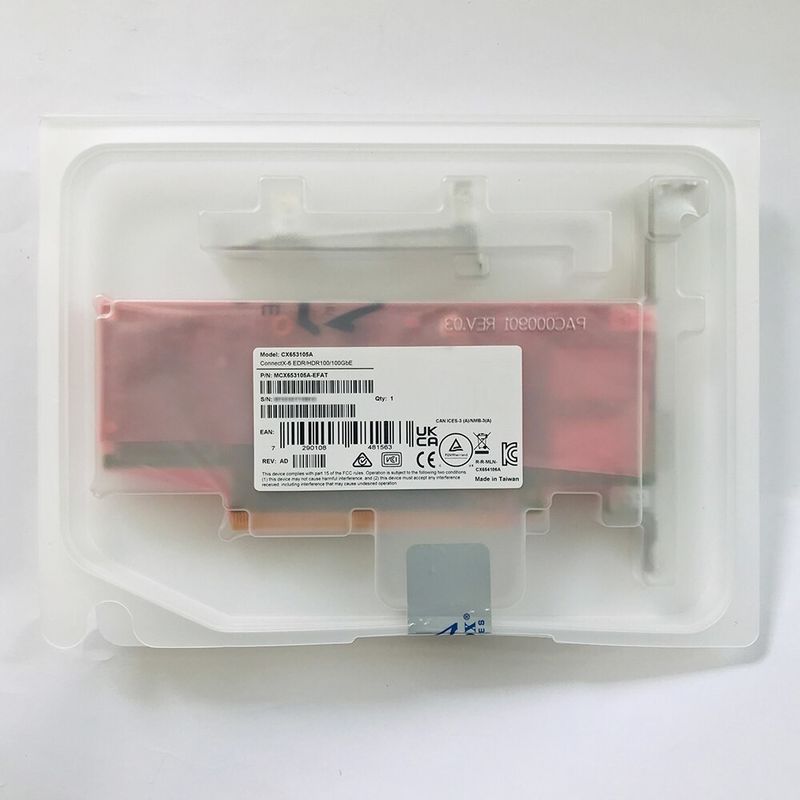 Mcx653106a-ECAT Mellanox 100gb Nic ConnectX- 6 διπλός λιμένας VPI Hdr100 Edr Ib