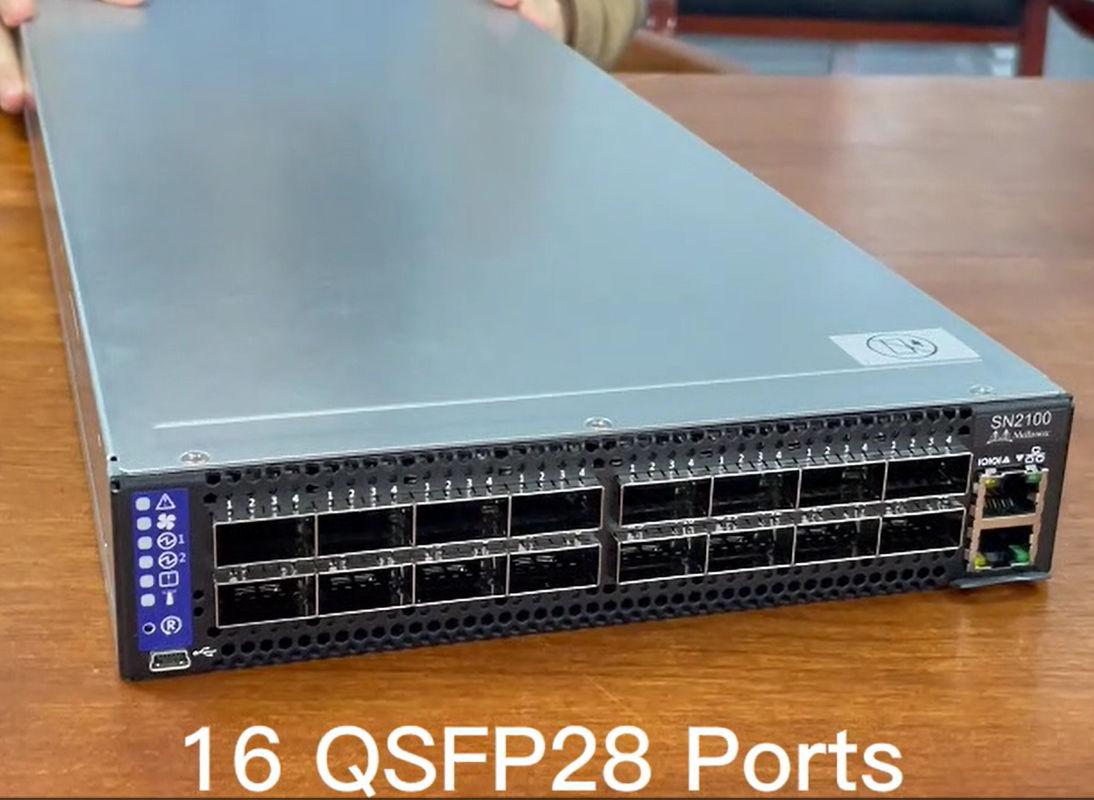 Διακόπτης βασισμένο στο φάσμα 1001U ανοικτό Ethernet δικτύων MSN2100-CB2F Mellanox με την κάρτα Mellanox