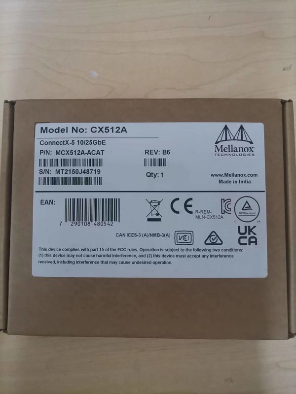 MCX512A-ACAT Mellanox ConnectX-5 EN Κάρτα Διασύνδεσης Δικτύου 10/25GbE Διπλή θύρα SFP28