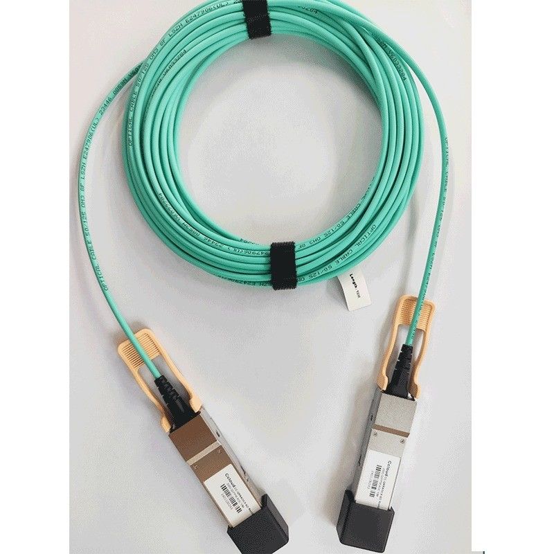 200G QSFP56 ενεργό οπτικό καλώδιο 26.56GBaud ταχύτητα μετάδοσης δεδομένων συμβατό με OM3/OM4 συνδετήρα τύπου QSFP56 συνδετήρα