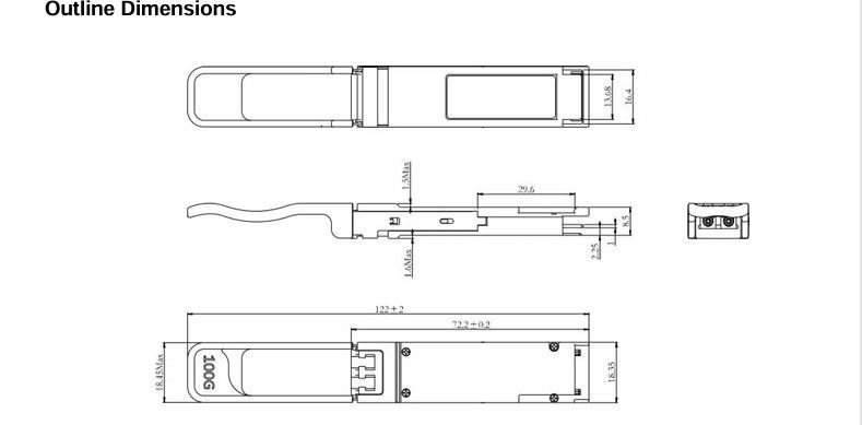 3.3V DC Power Source Computing Interconnect 100G QSFP28 BIDI SR Transceiver για Κέντρο Δεδομένων Θερματικά Εναρμόσιμη Οπτική Ενότητα