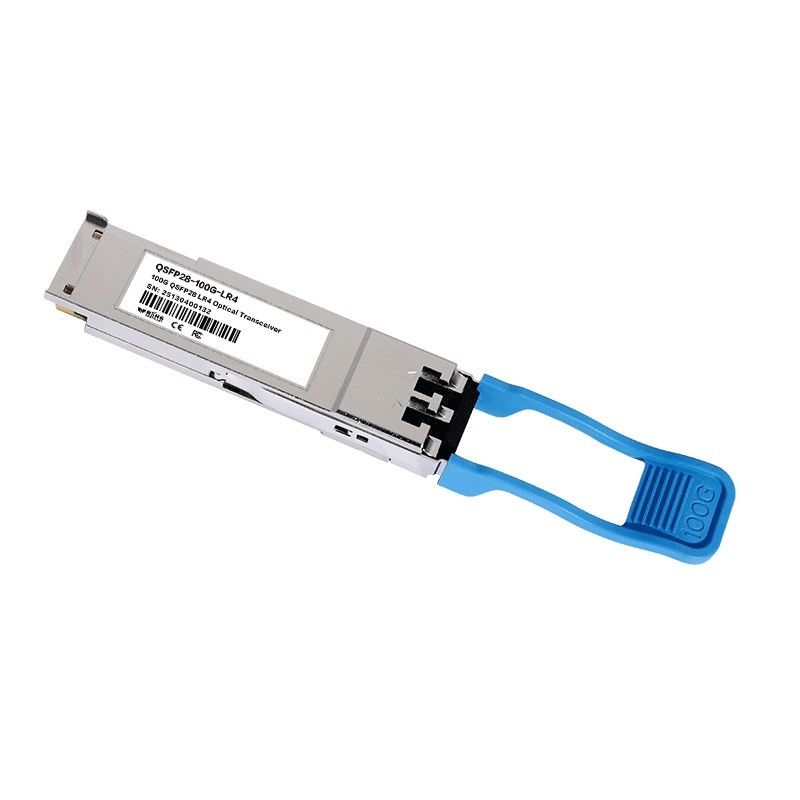 10 χλμ. Μέγιστη απόσταση μετάδοσης 100G QSFP28 LR4 Οπτική μονάδα δέκτη-αποδέκτη για λύσεις συνδεσιμότητας κέντρων δεδομένων
