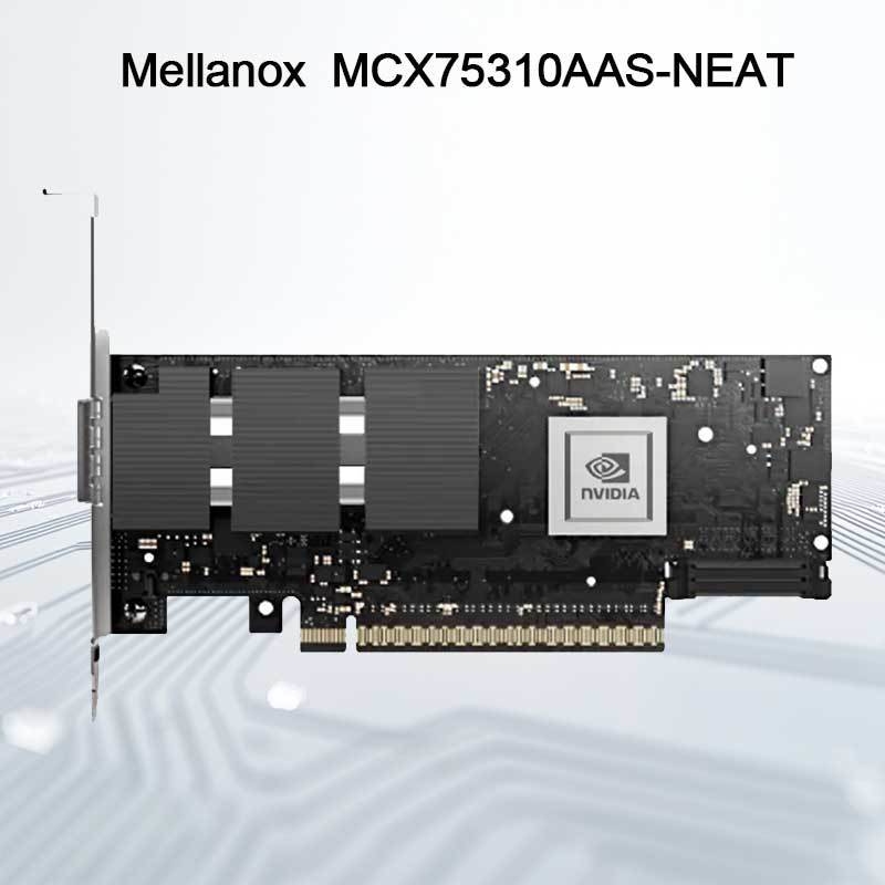 Nvidia Connectx-7 Adapter MCX75310aas-Neat (900-9X766-003N-SQ0) Μονής θύρας Osfp Infiniband: Ndr 400GB/s (Προεπιλεγμένη ταχύτητα) Ethernet: 400gbe