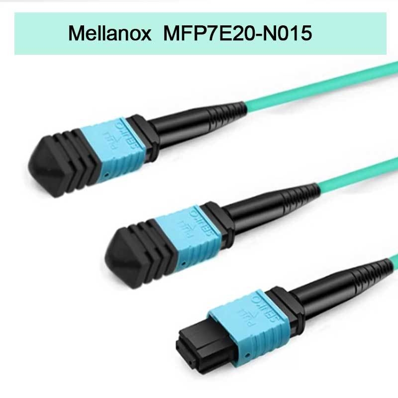 Nvidia Mellanox 100% Πρωτότυπα Προϊόντα Mfp7e20-N015 Παθητικό καλώδιο ινών, Mmf, MPO12 APC έως 2xmpo12 APC, 15m
