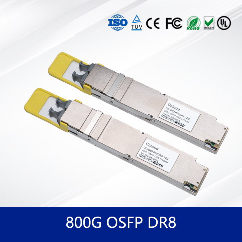 Αξιόπιστη οπτική μονάδα πομποδέκτη 800G OSFP DR8 για μετάδοση δεδομένων υψηλής απόδοσης