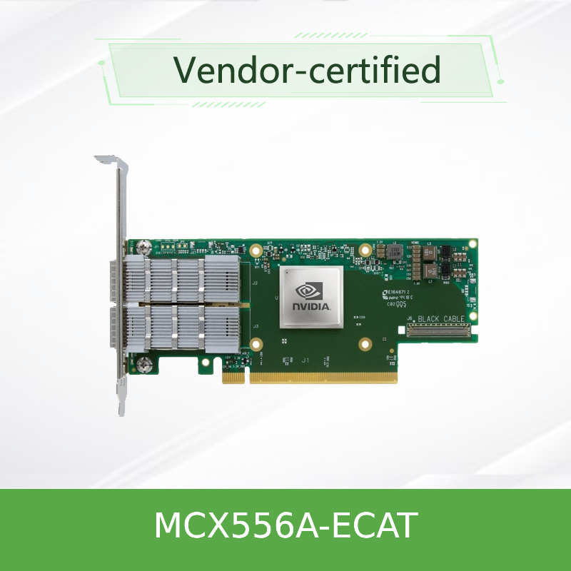 ΣυνδέστεX-5 VPI Adapter Κάρτα δικτύου Mellanox EDR IB 100GbE Διπλή θύρα QSFP28 PCIe3.0 MCX556A-ECAT