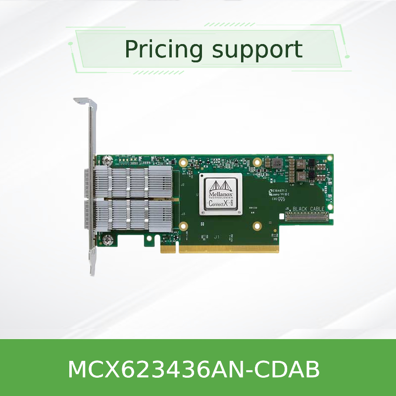 Nvidia MCX623436an-Cdab Connectx-6 Dx En κάρτα προσαρμογής, 100GB, Ocp3.0, με Διαχείριση Διοικητών, Δύο θύρες Qsfp56, Pcie 4.0 X16, Χωρίς κρυπτογράφηση, Thumbscrew (Pull Tab)