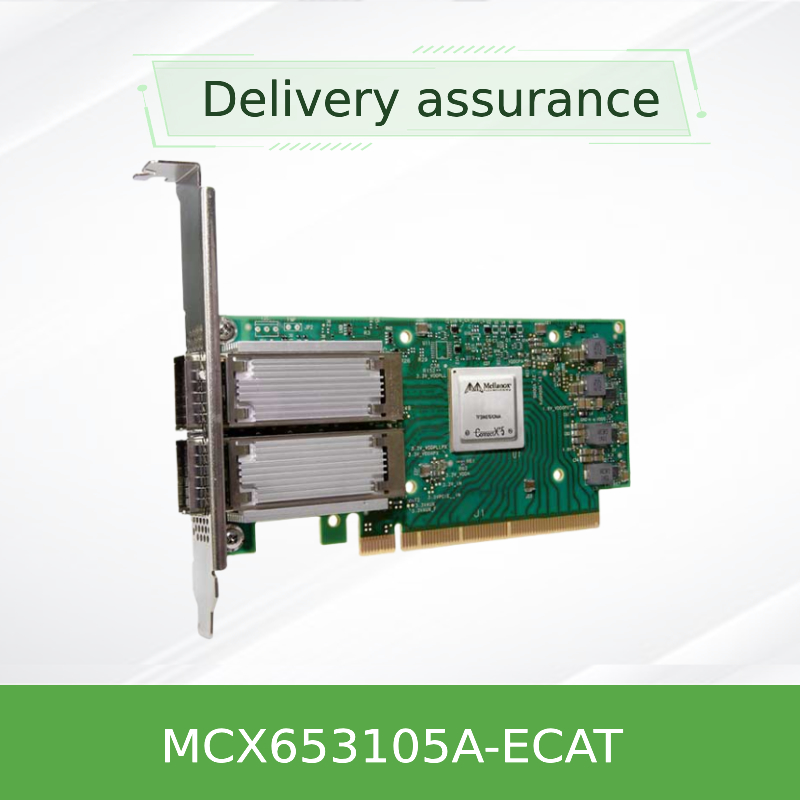 ConnectX 6 Δύο πόρτες Διορθωτής Κάρτας Mellanox Υποστήριξη 100Gb/S MCX653105A-ECAT