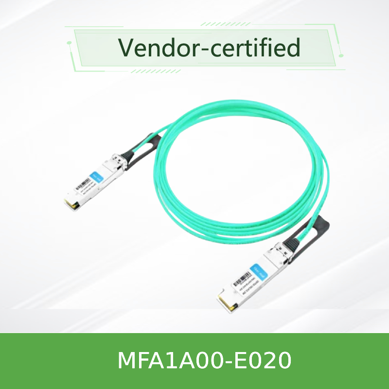 Nvidia Mfa1a00-Xxxx 100GB/S Qsfp28 Mmf Ενεργό οπτικό καλώδιο Mfa1a00-E020 Ενεργό καλώδιο ινών Ib EDR 100GB/S