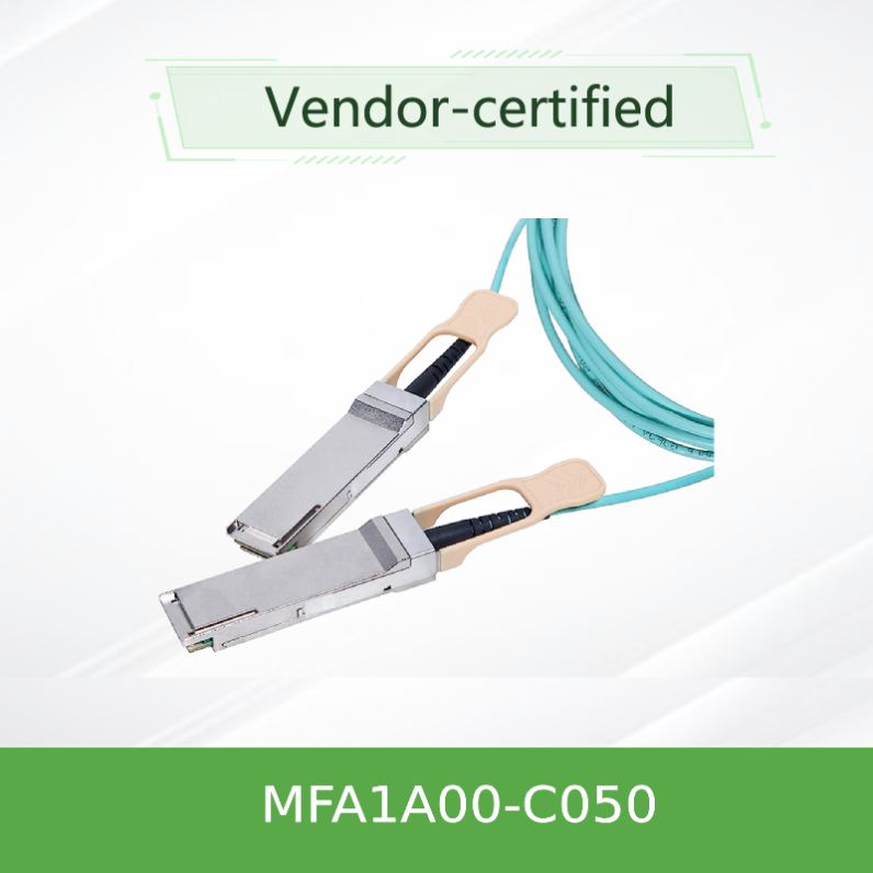 QSFP LSZH Mellanox AOC Active Optical Cable MFA1A00-C050 100GbE 50m καινούργιο και αυθεντικό