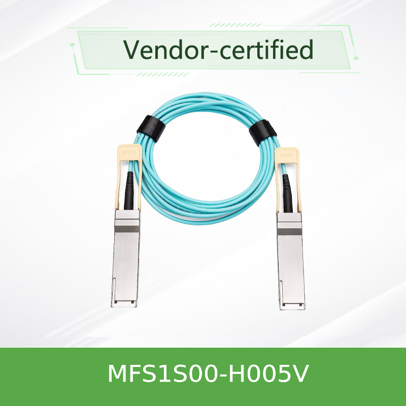 NVIDIA MFS1S00-H005V 200Gb/s QSFP56 ενεργό οπτικό καλώδιο - 5m AOC για HDR InfiniBand & 200GbE