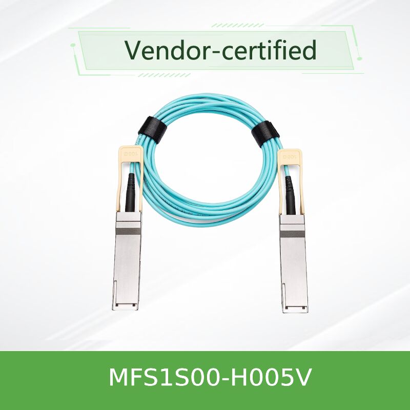 Καλώδιο Οπτικής Ενεργής Τύπου NVIDIA Mellanox MFS1S00-H005V 200Gb/s QSFP56 – 5m MMF AOC για InfiniBand HDR & 200GbE